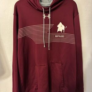 Under Armour Maroon Hoodie with Buffalo Graphic